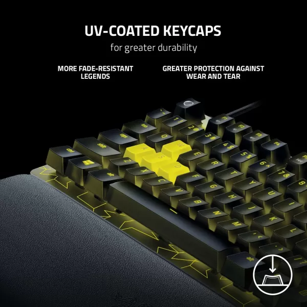Razer Huntsman V2 TKL Tenkeyless Gaming Keyboard Fast Clicky Optical Switches wQuick Keystrokes ampamp 8000Hz Polling Rate  Detachable TypeC Cable  Doubleshot PBT Keycaps  Ergonomic Wrist RestESL Edition