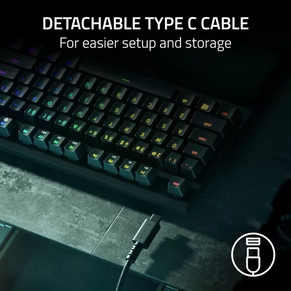 Razer Huntsman V2 TKL Tenkeyless Gaming Keyboard Fast Clicky Optical Switches wQuick Keystrokes ampamp 8000Hz Polling Rate  Detachable TypeC Cable  Doubleshot PBT Keycaps  Ergonomic Wrist RestQuartz Pink