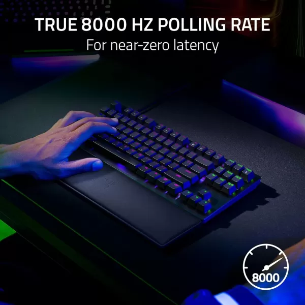 Razer Huntsman V2 TKL Tenkeyless Gaming Keyboard Fast Clicky Optical Switches wQuick Keystrokes ampamp 8000Hz Polling Rate  Detachable TypeC Cable  Doubleshot PBT Keycaps  Ergonomic Wrist RestClassic Black