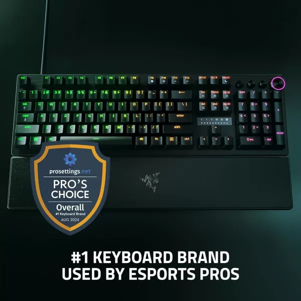 Razer Huntsman V3 Pro Esports Gaming Keyboard Analog Optical Switches  Razer Snap Tap  Rapid Trigger  Adjustable Actuation  Media Keys ampamp Dial  Doubleshot PBT Keycaps  Wrist Rest  BlackFull Size