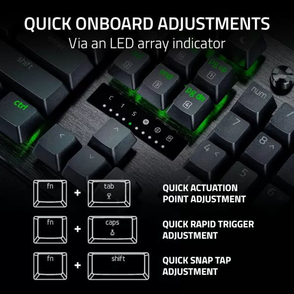 Razer Huntsman V3 Pro Esports Gaming Keyboard Analog Optical Switches  Razer Snap Tap  Rapid Trigger  Adjustable Actuation  Media Keys ampamp Dial  Doubleshot PBT Keycaps  Wrist Rest  BlackFull Size