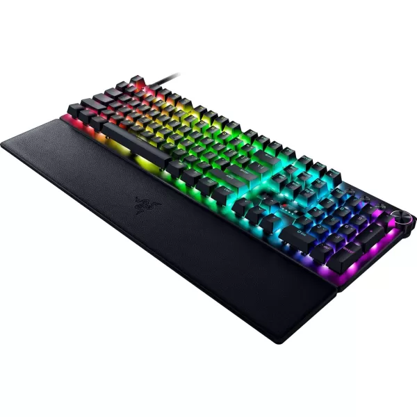 Razer Huntsman V3 Pro Esports Gaming Keyboard Analog Optical Switches  Razer Snap Tap  Rapid Trigger  Adjustable Actuation  Media Keys ampamp Dial  Doubleshot PBT Keycaps  Wrist Rest  BlackFull Size