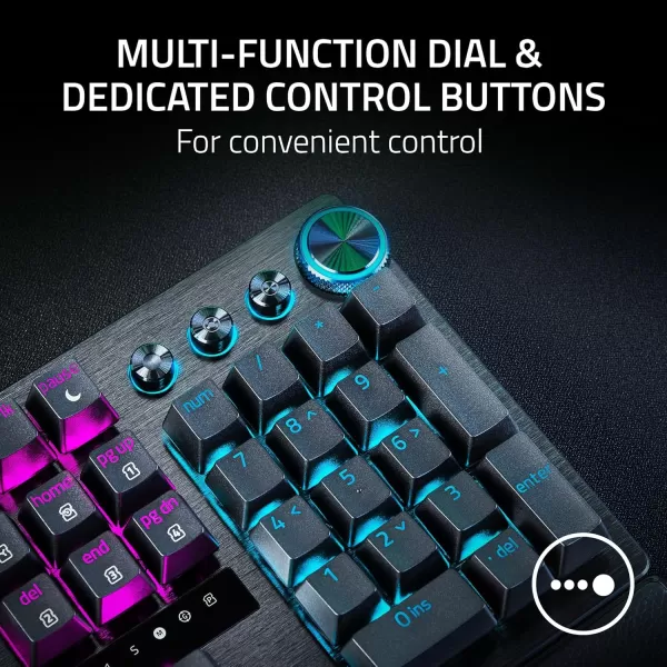 Razer Huntsman V3 Pro Esports Gaming Keyboard Analog Optical Switches  Razer Snap Tap  Rapid Trigger  Adjustable Actuation  Media Keys ampamp Dial  Doubleshot PBT Keycaps  Wrist Rest  BlackFull Size