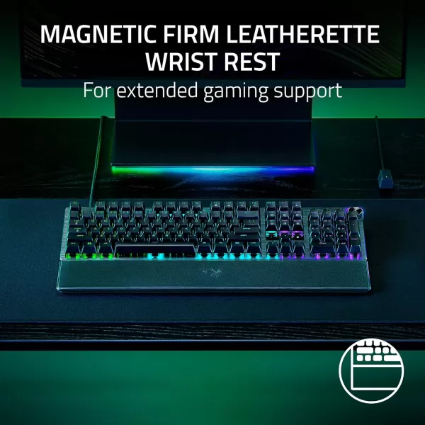 Razer Huntsman V3 Pro Esports Gaming Keyboard Analog Optical Switches  Razer Snap Tap  Rapid Trigger  Adjustable Actuation  Media Keys ampamp Dial  Doubleshot PBT Keycaps  Wrist Rest  BlackFull Size