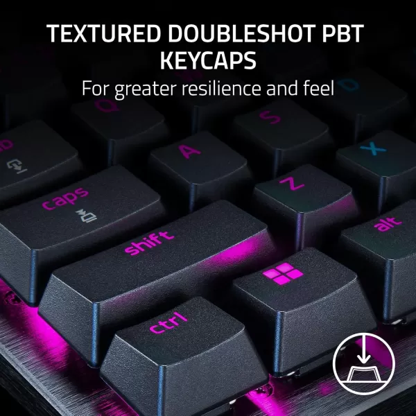 Razer Huntsman V3 Pro Esports Gaming Keyboard Analog Optical Switches  Razer Snap Tap  Rapid Trigger  Adjustable Actuation  Media Keys ampamp Dial  Doubleshot PBT Keycaps  Wrist Rest  BlackTKL