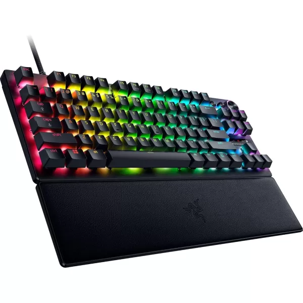 Razer Huntsman V3 Pro Esports Gaming Keyboard Analog Optical Switches  Razer Snap Tap  Rapid Trigger  Adjustable Actuation  Media Keys ampamp Dial  Doubleshot PBT Keycaps  Wrist Rest  BlackTKL