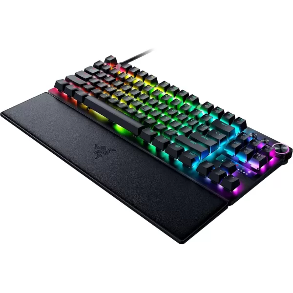 Razer Huntsman V3 Pro Esports Gaming Keyboard Analog Optical Switches  Razer Snap Tap  Rapid Trigger  Adjustable Actuation  Media Keys ampamp Dial  Doubleshot PBT Keycaps  Wrist Rest  BlackTKL