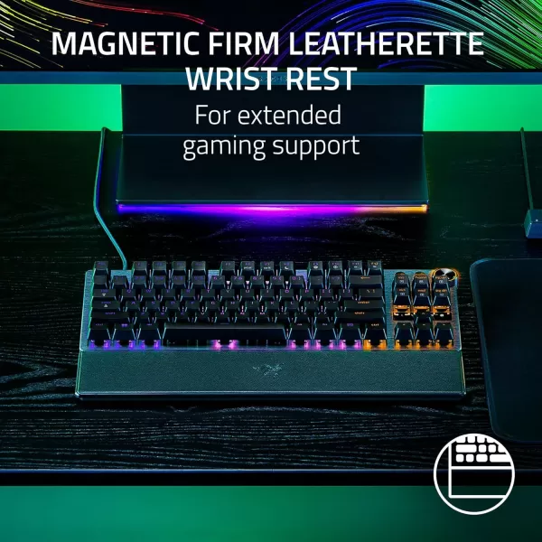 Razer Huntsman V3 Pro Esports Gaming Keyboard Analog Optical Switches  Razer Snap Tap  Rapid Trigger  Adjustable Actuation  Media Keys ampamp Dial  Doubleshot PBT Keycaps  Wrist Rest  BlackTKL