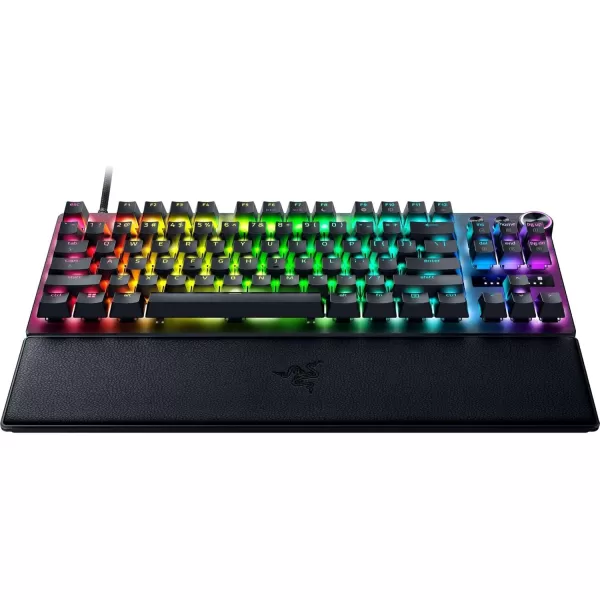 Razer Huntsman V3 Pro Esports Gaming Keyboard Analog Optical Switches  Razer Snap Tap  Rapid Trigger  Adjustable Actuation  Media Keys ampamp Dial  Doubleshot PBT Keycaps  Wrist Rest  BlackTKL