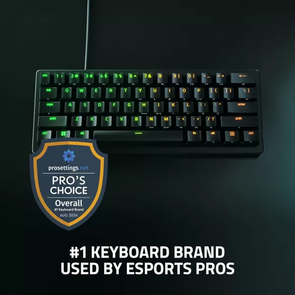 Razer Huntsman V3 Pro Esports Gaming Keyboard Analog Optical Switches  Razer Snap Tap  Rapid Trigger  Adjustable Actuation  Media Keys ampamp Dial  Doubleshot PBT Keycaps  Wrist Rest  BlackMini 60