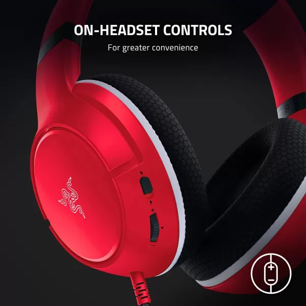 Razer Kaira X Wired Headset for Xbox Series XS Xbox One PC Mac ampamp Mobile Devices Triforce 50mm Drivers  HyperClear Cardioid Mic  Memory Foam Ear Cushions  OnHeadset Controls  Pulse RedRed
