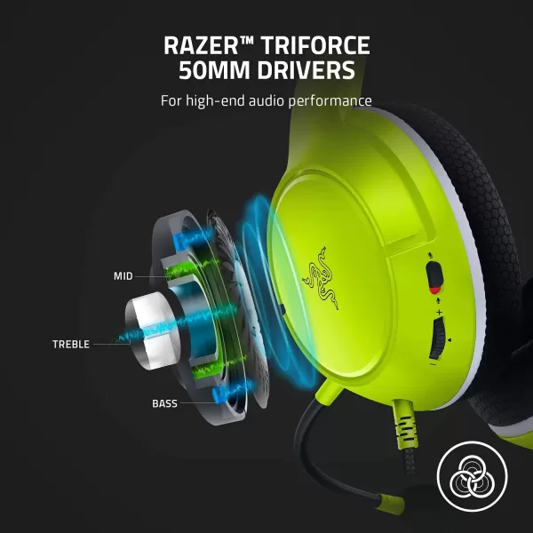 Razer Kaira X Wired Headset for Xbox Series XS Xbox One PC Mac ampamp Mobile Devices Triforce 50mm Drivers  HyperClear Cardioid Mic  Memory Foam Ear Cushions  OnHeadset Controls  Pulse RedLime