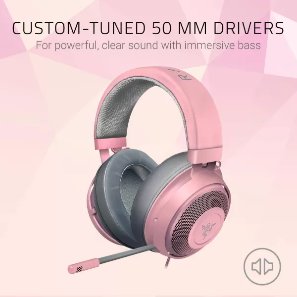 Razer Kraken Gaming Headset Lightweight Aluminum Frame  Retractable Noise Isolating Microphone  for PC PS4 PS5 Switch Xbox One Xbox Series X ampamp S Mobile  35 mm Headphone Jack  BlackBlueQuartz Pink