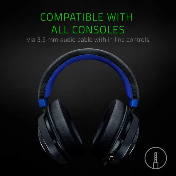 Razer Kraken Gaming Headset Lightweight Aluminum Frame  Retractable Noise Isolating Microphone  for PC PS4 PS5 Switch Xbox One Xbox Series X ampamp S Mobile  35 mm Headphone Jack  BlackBlueBlackBlue