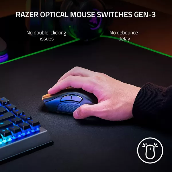 Razer Naga V2 HyperSpeed Wireless MMO Gaming Mouse 19 Programmable Buttons  HyperScroll Technology  Focus Pro 30K Optical Sensor  Mechanical Mouse Switches Gen2  Up to 400 Hr Battery LifeNaga V2 Pro
