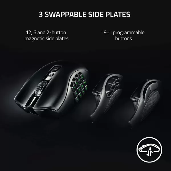 Razer Naga V2 HyperSpeed Wireless MMO Gaming Mouse 19 Programmable Buttons  HyperScroll Technology  Focus Pro 30K Optical Sensor  Mechanical Mouse Switches Gen2  Up to 400 Hr Battery LifeNaga V2 Pro