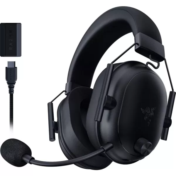 Razer BlackShark V2 HyperSpeed Wireless Gaming Headset 280g Lightweight  THX Spatial Audio  Bendable Mic  50mm Drivers  24GHz Bluetooth or USB  70 Hr Battery wUSB Type C Charging  Black