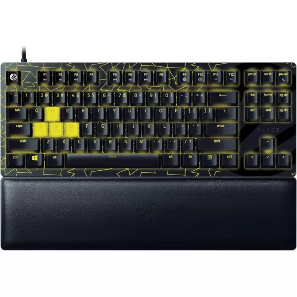 Razer Huntsman V2 TKL Tenkeyless Gaming Keyboard Fast Clicky Optical Switches wQuick Keystrokes ampamp 8000Hz Polling Rate  Detachable TypeC Cable  Doubleshot PBT Keycaps  Ergonomic Wrist RestESL Edition