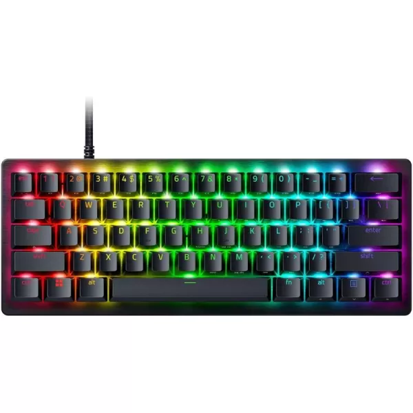 Razer Huntsman V3 Pro Esports Gaming Keyboard Analog Optical Switches  Razer Snap Tap  Rapid Trigger  Adjustable Actuation  Media Keys ampamp Dial  Doubleshot PBT Keycaps  Wrist Rest  BlackMini 60