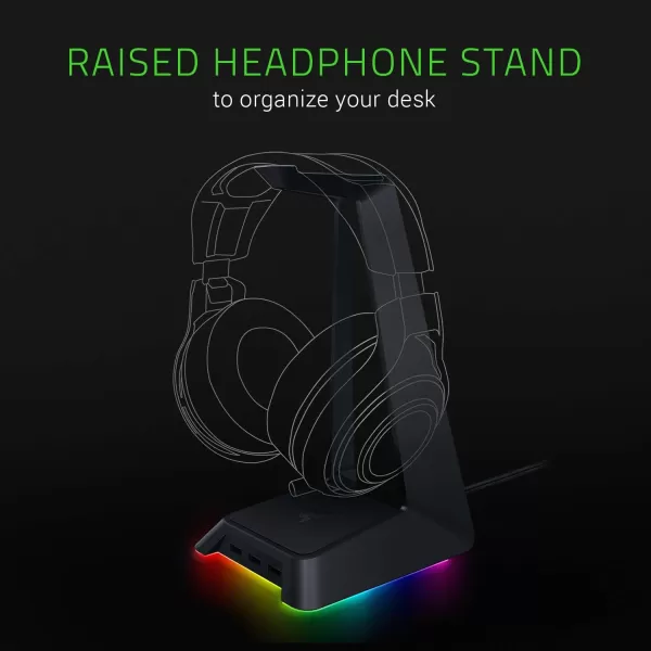 Base Station V2 Chroma Headphone Headset Stand Holder Chroma RGB Lighting  Taller Stand ampamp Antislip Ledge  USB Charging Ports  AntiSlip Rubber Base  35mm Port  Builtin DAC  Quartz PinkClassic Black