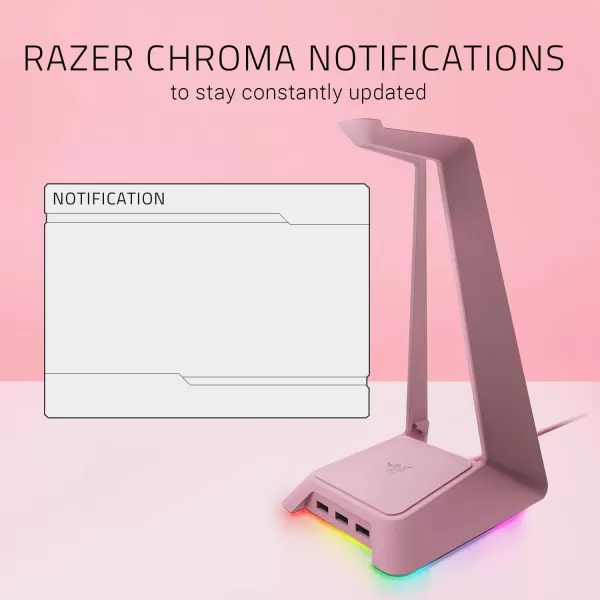 Base Station V2 Chroma Headphone Headset Stand Holder Chroma RGB Lighting  Taller Stand ampamp Antislip Ledge  USB Charging Ports  AntiSlip Rubber Base  35mm Port  Builtin DAC  Quartz PinkQuartz Pink