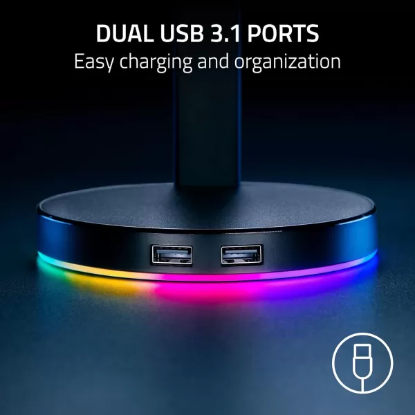 Base Station V2 Chroma Headphone Headset Stand Holder Chroma RGB Lighting  Taller Stand ampamp Antislip Ledge  USB Charging Ports  AntiSlip Rubber Base  35mm Port  Builtin DAC  Quartz PinkQuartz Pink