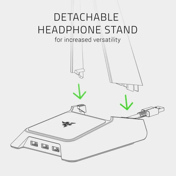 Base Station V2 Chroma Headphone Headset Stand Holder Chroma RGB Lighting  Taller Stand ampamp Antislip Ledge  USB Charging Ports  AntiSlip Rubber Base  35mm Port  Builtin DAC  Quartz PinkMercury White