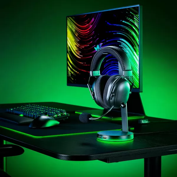 Base Station V2 Chroma Headphone Headset Stand Holder Chroma RGB Lighting  Taller Stand ampamp Antislip Ledge  USB Charging Ports  AntiSlip Rubber Base  35mm Port  Builtin DAC  Quartz PinkClassic Black