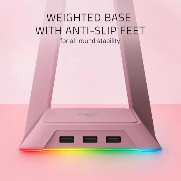 Base Station V2 Chroma Headphone Headset Stand Holder Chroma RGB Lighting  Taller Stand ampamp Antislip Ledge  USB Charging Ports  AntiSlip Rubber Base  35mm Port  Builtin DAC  Quartz PinkQuartz Pink