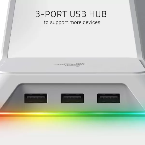 Base Station V2 Chroma Headphone Headset Stand Holder Chroma RGB Lighting  Taller Stand ampamp Antislip Ledge  USB Charging Ports  AntiSlip Rubber Base  35mm Port  Builtin DAC  Quartz PinkMercury White