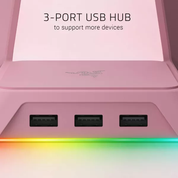 Base Station V2 Chroma Headphone Headset Stand Holder Chroma RGB Lighting  Taller Stand ampamp Antislip Ledge  USB Charging Ports  AntiSlip Rubber Base  35mm Port  Builtin DAC  Quartz PinkQuartz Pink