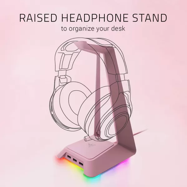 Base Station V2 Chroma Headphone Headset Stand Holder Chroma RGB Lighting  Taller Stand ampamp Antislip Ledge  USB Charging Ports  AntiSlip Rubber Base  35mm Port  Builtin DAC  Quartz PinkQuartz Pink