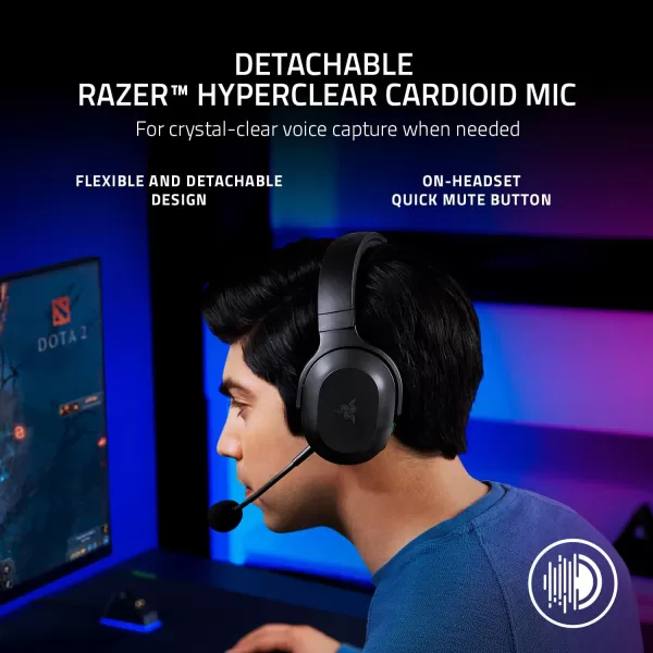 Razer Barracuda X Wireless MultiPlatform Gaming and Mobile Headset 2021 Model 250g Ergonomic Design  Detachable HyperClear Mic  20 Hr Battery  Compatible wPC PS5 Switch ampamp Android  BlackClassic Black