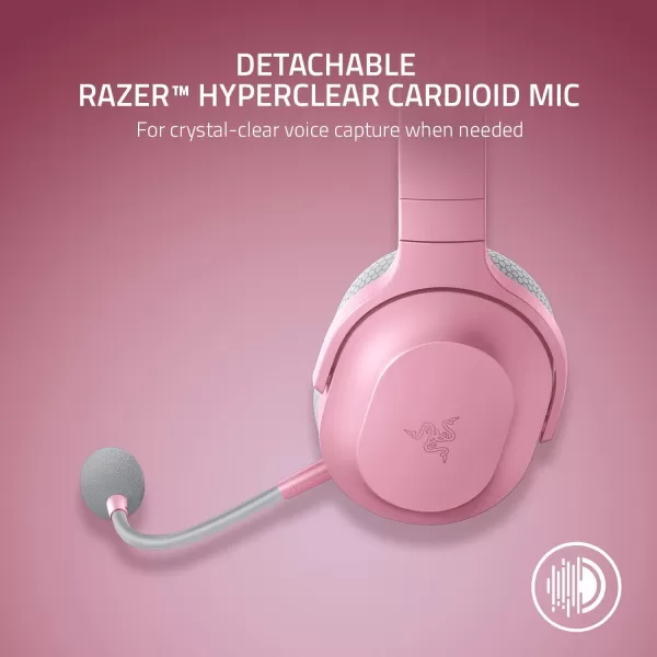 Razer Barracuda X Wireless MultiPlatform Gaming and Mobile Headset 2021 Model 250g Ergonomic Design  Detachable HyperClear Mic  20 Hr Battery  Compatible wPC PS5 Switch ampamp Android  BlackQuartz Pink