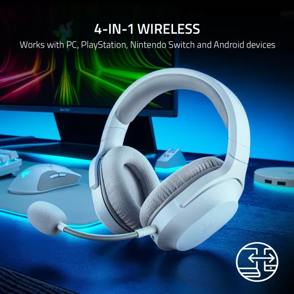 Razer Barracuda X Wireless MultiPlatform Gaming and Mobile Headset 2021 Model 250g Ergonomic Design  Detachable HyperClear Mic  20 Hr Battery  Compatible wPC PS5 Switch ampamp Android  BlackMercury