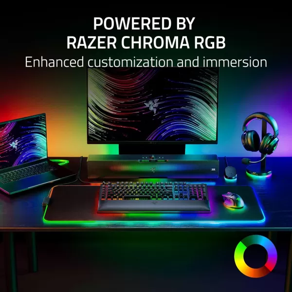 Razer Base Station V2 Chroma Chroma RGB Lighting  NonSlip Rubber Base  Designed for Gaming Headsets  Mercury White RC2101510300R3M1