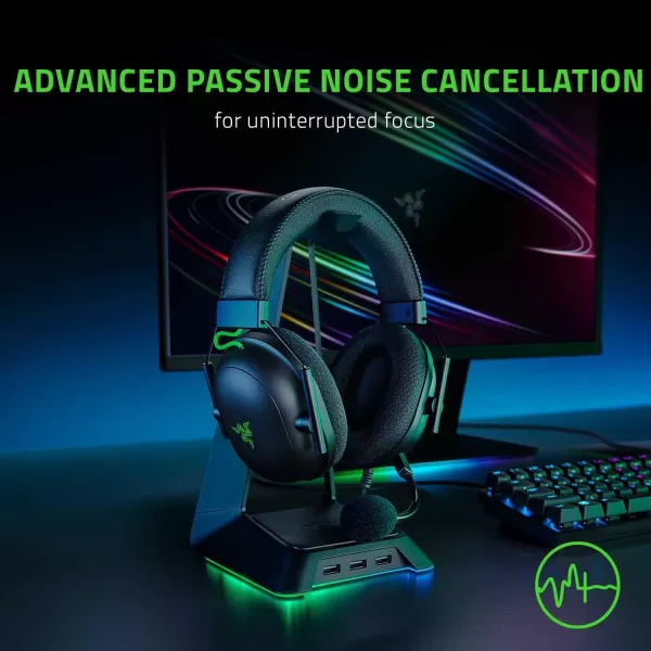 Razer BlackShark V2 Gaming Headset THX 71 Spatial Surround Sound  50mm Drivers  Detachable Mic  for PC PS4 PS5 Switch Xbox One Xbox Series XS  35mm Audio Jack ampamp USB DAC  Black