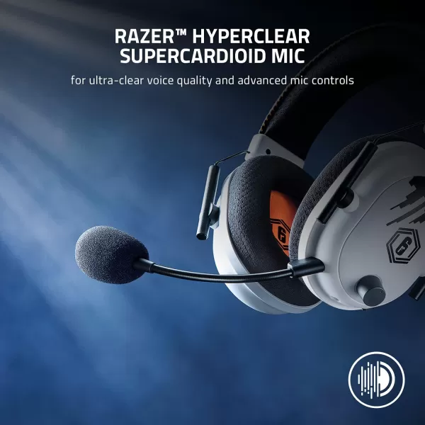 Razer BlackShark V2 Pro Wireless Gaming Headset THX 71 Spatial Surround Sound  50mm Drivers  Detachable Mic  for PC PS5 PS4 Switch WhiteSix Siege