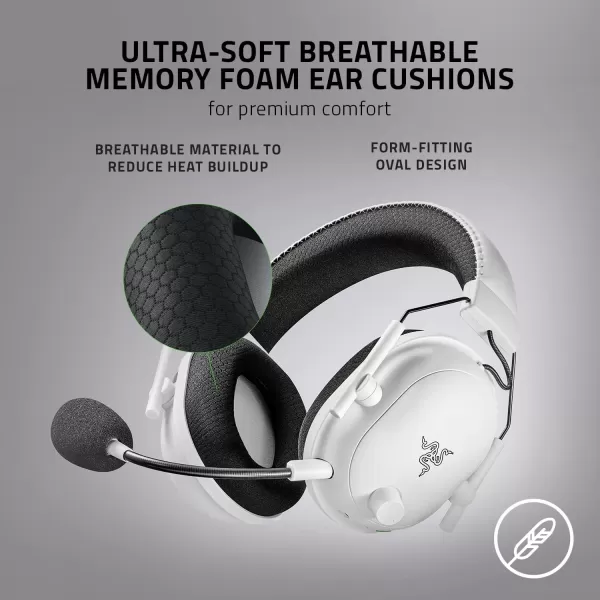 Razer BlackShark V2 Pro Wireless Gaming Headset THX 71 Spatial Surround Sound  50mm Drivers  Detachable Mic  for PC PS5 PS4 Switch WhiteWhite