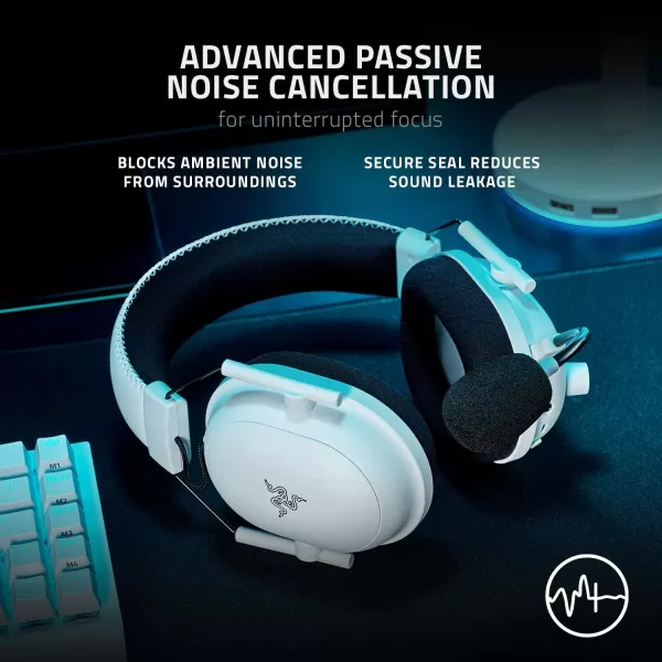 Razer BlackShark V2 Pro Wireless Gaming Headset THX 71 Spatial Surround Sound  50mm Drivers  Detachable Mic  for PC PS5 PS4 Switch WhiteWhite