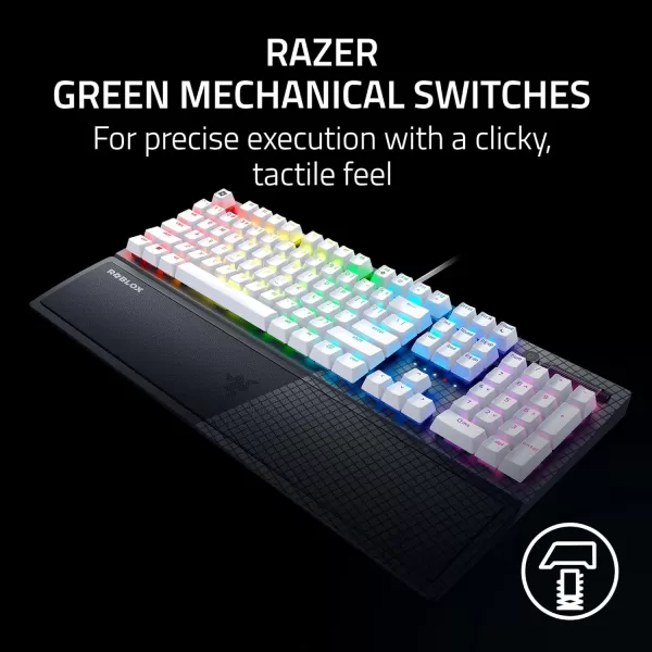 Razer BlackWidow V3 Mechanical Gaming Keyboard Green Mechanical Switches  Tactile ampamp Clicky  Chroma RGB Lighting  UVCoated ABS Keycaps  Programmable Macros  Roblox EditionRoblox Editon