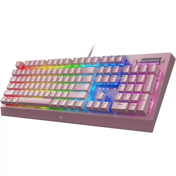 Razer BlackWidow V3 Mechanical Gaming Keyboard Green Mechanical Switches  Tactile ampamp Clicky  Chroma RGB Lighting  UVCoated ABS Keycaps  Programmable Macros  Roblox EditionQuartz Pink