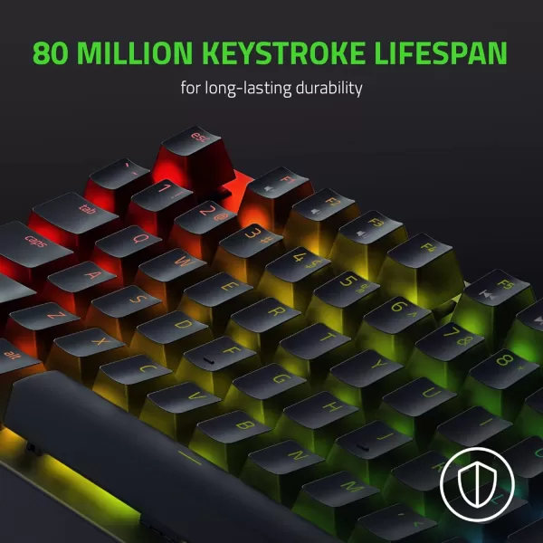 Razer BlackWidow V3 Tenkeyless TKL Mechanical Gaming Keyboard Green Mechanical Switches  Tactile ampamp Clicky  Chroma RGB Lighting  Compact Form Factor  Programmable MacrosClicky Switches