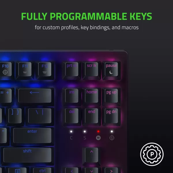 Razer BlackWidow V3 Tenkeyless TKL Mechanical Gaming Keyboard Green Mechanical Switches  Tactile ampamp Clicky  Chroma RGB Lighting  Compact Form Factor  Programmable MacrosSilent Switches