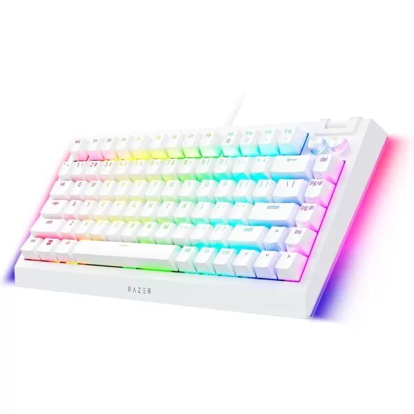 Razer BlackWidow V4 75 Mechanical Gaming Keyboard Hot Swappable Design  Compact ampamp Durable  Orange Tactile Switches  Chroma RGB  Roller ampamp Media Keys  Wrist Rest  Snap Tap  BlackWhite