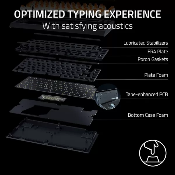 Razer BlackWidow V4 75 Mechanical Gaming Keyboard Hot Swappable Design  Compact ampamp Durable  Orange Tactile Switches  Chroma RGB  Roller ampamp Media Keys  Wrist Rest  Snap Tap  BlackWhite