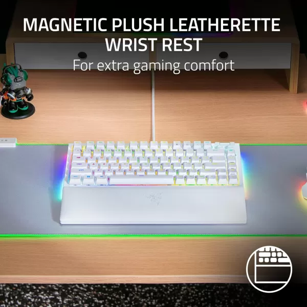 Razer BlackWidow V4 75 Mechanical Gaming Keyboard Hot Swappable Design  Compact ampamp Durable  Orange Tactile Switches  Chroma RGB  Roller ampamp Media Keys  Wrist Rest  Snap Tap  BlackWhite