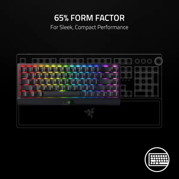 Razer BlackWidow V4 Mini HyperSpeed Wireless Hot Swappable 65 Gaming Keyboard HyperSpeed Wireless ampamp Bluetooth 50  Orange Switches Tactile ampamp Quiet  Phantom Pudding Keycap  200 Hr Battery