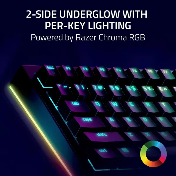 Razer BlackWidow V4 Pro 75 Wireless Gaming Keyboard OLED Display  True 4K Hz Wireless  Bluetooth  Hot Swappable  Orange Tactile Switches  Command Dial  Snap Tap  Chroma RGB  Wrist Rest