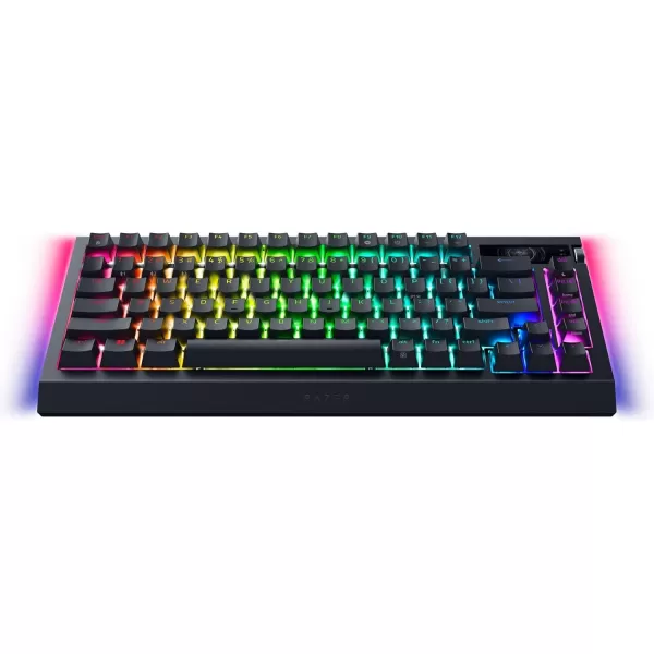 Razer BlackWidow V4 Pro 75 Wireless Gaming Keyboard OLED Display  True 4K Hz Wireless  Bluetooth  Hot Swappable  Orange Tactile Switches  Command Dial  Snap Tap  Chroma RGB  Wrist Rest